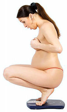 Вес во время беременности.